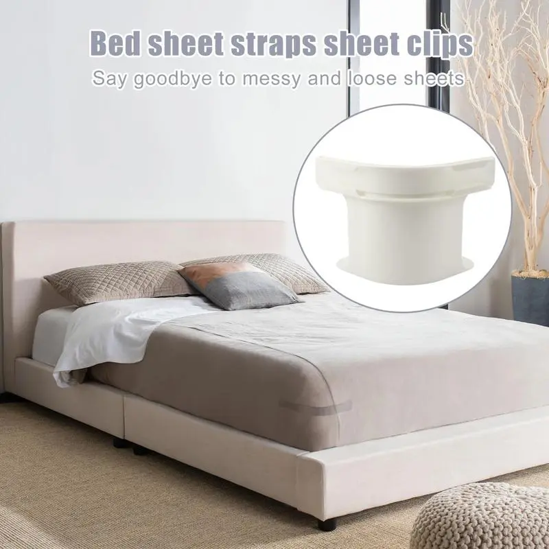 💥Special price $19.99!🔥Bed Sheet Holder with Locking Clips, Corner Fitted for All Mattress Sizes Bedsheet Clip Durable BeddingAccessories