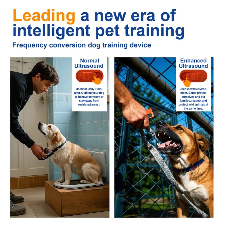 🐶Special price $13.99!🦮Professional Sonic Emitters Dog Training Tool Dog Bark Deterrent Device with LED Flashlight