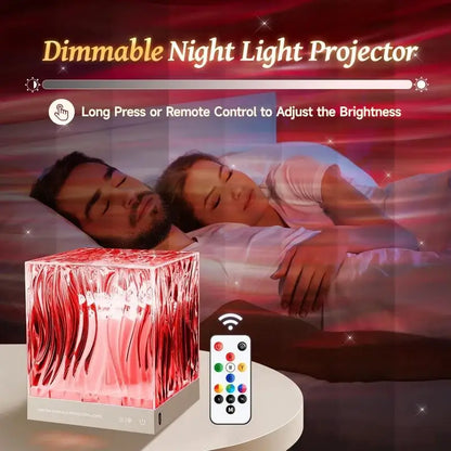 🔥🌸 One Fire Flower Lamp Ambient Lighting for Bedroom🌊💫 Cool Water Ripple Lamp — Dimmable + Remote + Timer🌌🎮 Space Projector Vibes for Teens