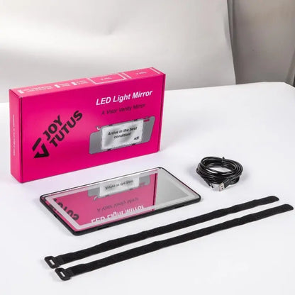 🚗✨ Car Sun Visor Makeup Mirror 💄💡 3 Rows of LED Lights | 🔆 Adjustable Dual-Color Lighting