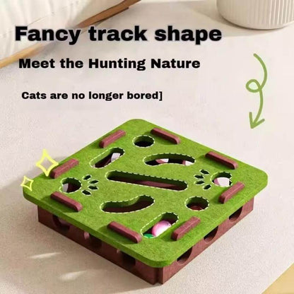 ⏰🐾【Limited Time Offer】Felt Cat Puzzle Toy with 5 Colorful Balls 🎨 Interactive Maze Box Keeps Paws Safe & Entertained 😺💫