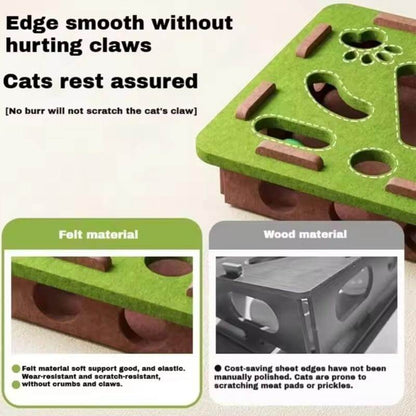 ⏰🐾【Limited Time Offer】Felt Cat Puzzle Toy with 5 Colorful Balls 🎨 Interactive Maze Box Keeps Paws Safe & Entertained 😺💫