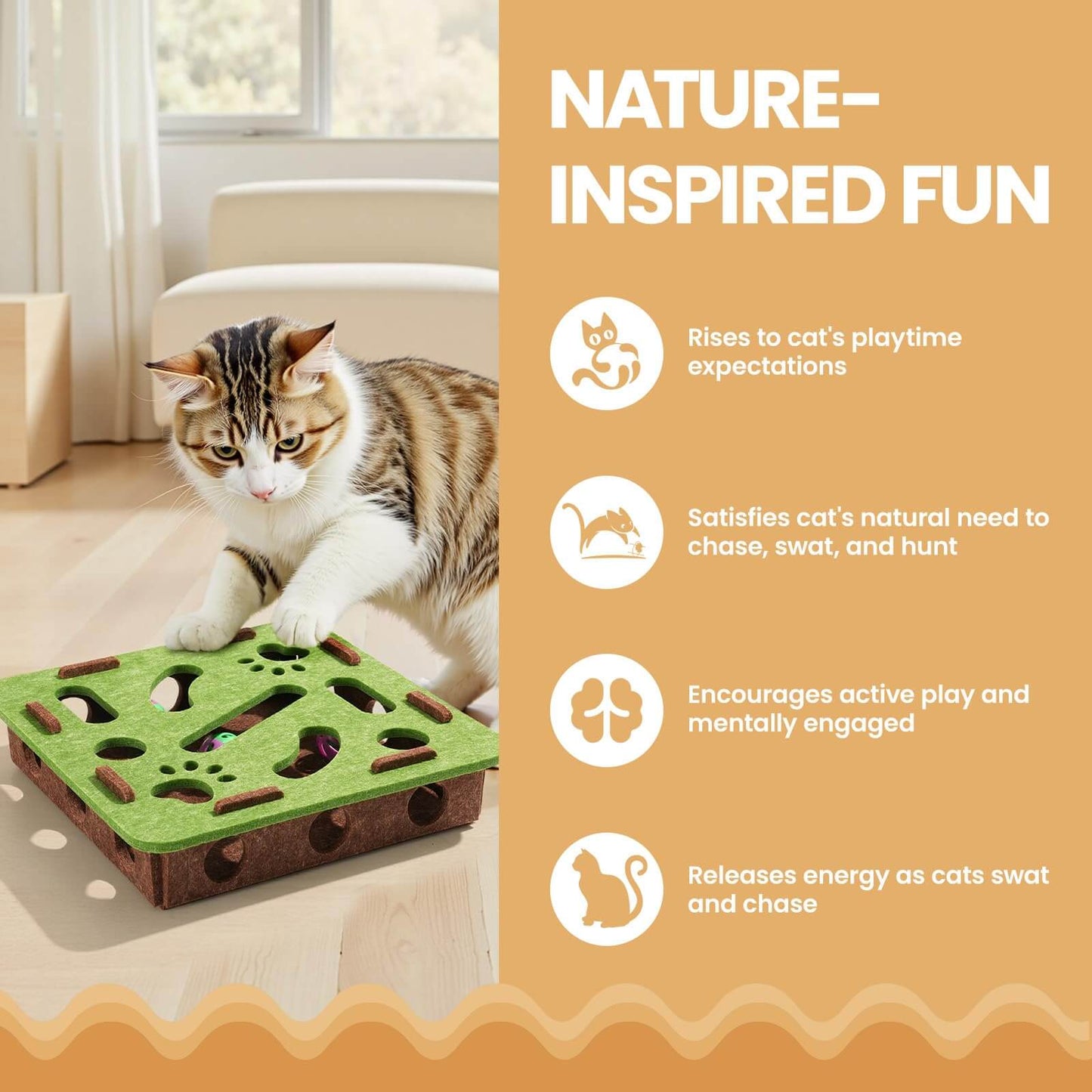 ⏰🐾【Limited Time Offer】Felt Cat Puzzle Toy with 5 Colorful Balls 🎨 Interactive Maze Box Keeps Paws Safe & Entertained 😺💫