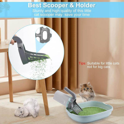 🐾【Deals For You】Cat Litter Scooper with Holder 🧹 Large Capacity Shovel + 45 Refill Bags (3 Boxes of 15) 🐱✨