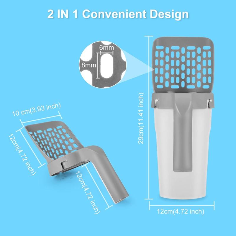 🐾【Deals For You】Cat Litter Scooper with Holder 🧹 Large Capacity Shovel + 45 Refill Bags (3 Boxes of 15) 🐱✨