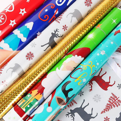 🎅Package Holiday Drawstring Gift Bags, 30pcs Christmas Foil Gift Wrapping Sacks Pouches for Xmas Presents Party Favor (Large Medium Small)