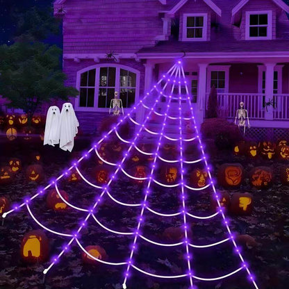 🎃✨ Purple Halloween Star Waterfall Hanging Light 💜🎄 Christmas Tree Decorative Light (Battery Required) 🌟 Garden & Party Hanging Decor 🎉 Outdoor Decorative Lights 💫