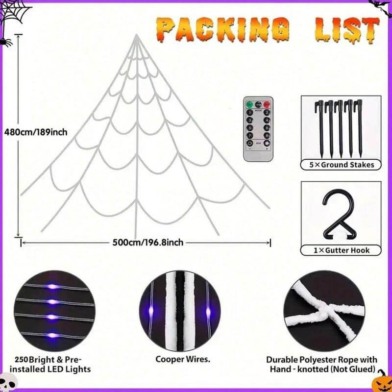 🎃✨ Purple Halloween Star Waterfall Hanging Light 💜🎄 Christmas Tree Decorative Light (Battery Required) 🌟 Garden & Party Hanging Decor 🎉 Outdoor Decorative Lights 💫