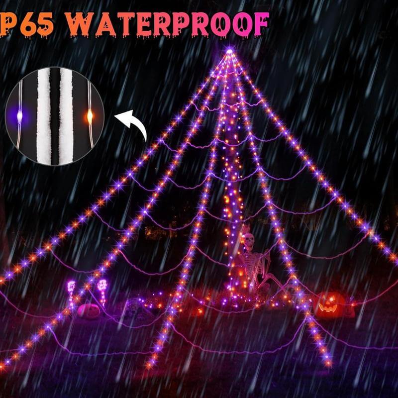 🎃✨ Purple Halloween Star Waterfall Hanging Light 💜🎄 Christmas Tree Decorative Light (Battery Required) 🌟 Garden & Party Hanging Decor 🎉 Outdoor Decorative Lights 💫