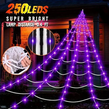🎃✨ Purple Halloween Star Waterfall Hanging Light 💜🎄 Christmas Tree Decorative Light (Battery Required) 🌟 Garden & Party Hanging Decor 🎉 Outdoor Decorative Lights 💫