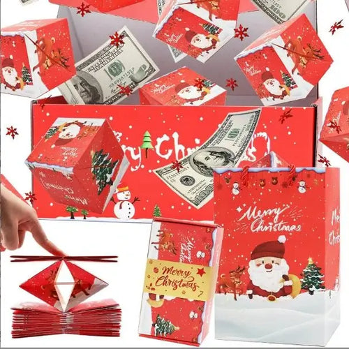🎁✨Surprise Gift Box Explosion for Money, Unique Folding Bouncing Red Envelope Gift Box with Confetti, Cash Explosion Luxury Gift Box for Birthday Anniversary Valentine Proposal🎉💰