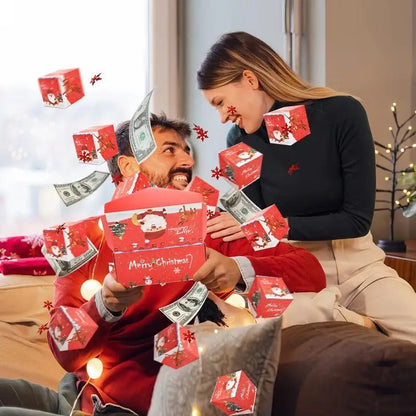🎁✨Surprise Gift Box Explosion for Money, Unique Folding Bouncing Red Envelope Gift Box with Confetti, Cash Explosion Luxury Gift Box for Birthday Anniversary Valentine Proposal🎉💰