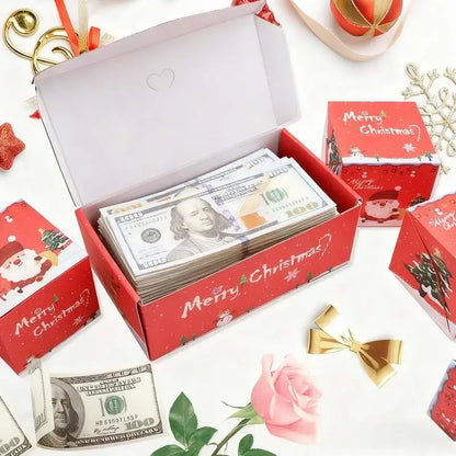 🎁✨Surprise Gift Box Explosion for Money, Unique Folding Bouncing Red Envelope Gift Box with Confetti, Cash Explosion Luxury Gift Box for Birthday Anniversary Valentine Proposal🎉💰