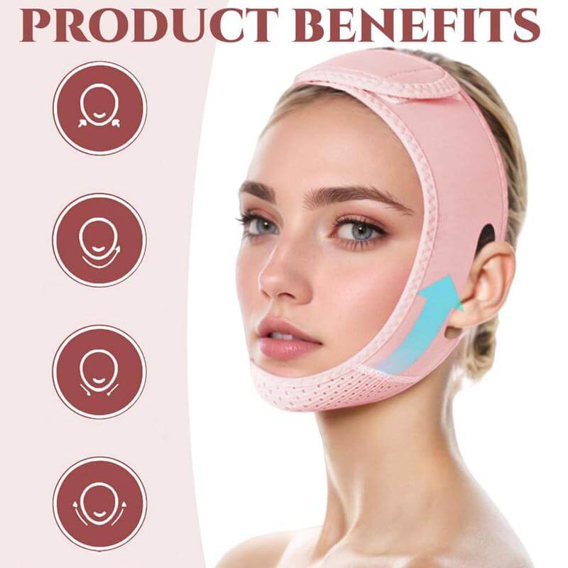 💆‍♀️✨ V Line Lifting Mask with Chin Strap 💖👑 Double Chin Reducer & Face Sculpting Tool 💋 Perfect Gift for Radiant Confidence 🎁🌸