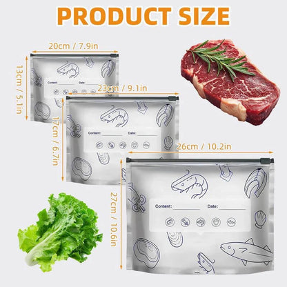 🛍️✨ Reusable Aluminum Foil Sealable Storage Bags (2025 New) 🌽🥩 Resealable Vacuum Zip Pouches | 🍎 Stand-Up Foil Bags with Label & Lock | 🍒 Freshness Made Easy