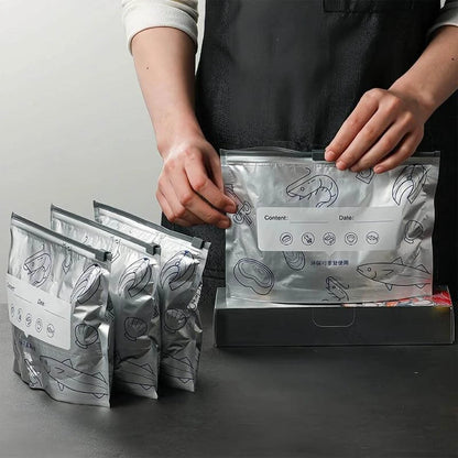 🛍️✨ Reusable Aluminum Foil Sealable Storage Bags (2025 New) 🌽🥩 Resealable Vacuum Zip Pouches | 🍎 Stand-Up Foil Bags with Label & Lock | 🍒 Freshness Made Easy