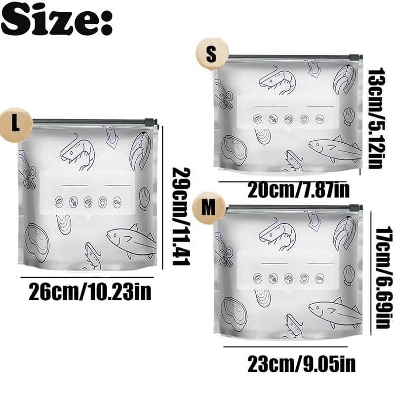 🛍️✨ Reusable Aluminum Foil Sealable Storage Bags (2025 New) 🌽🥩 Resealable Vacuum Zip Pouches | 🍎 Stand-Up Foil Bags with Label & Lock | 🍒 Freshness Made Easy