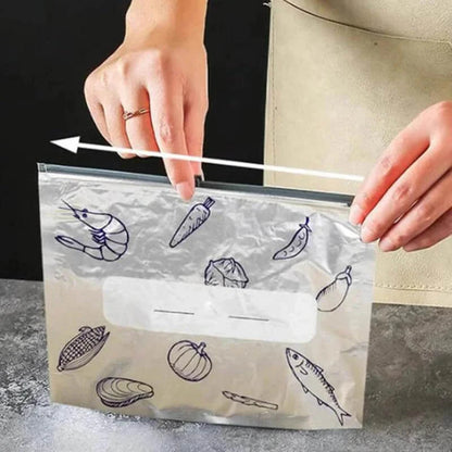 🛍️✨ Reusable Aluminum Foil Sealable Storage Bags (2025 New) 🌽🥩 Resealable Vacuum Zip Pouches | 🍎 Stand-Up Foil Bags with Label & Lock | 🍒 Freshness Made Easy