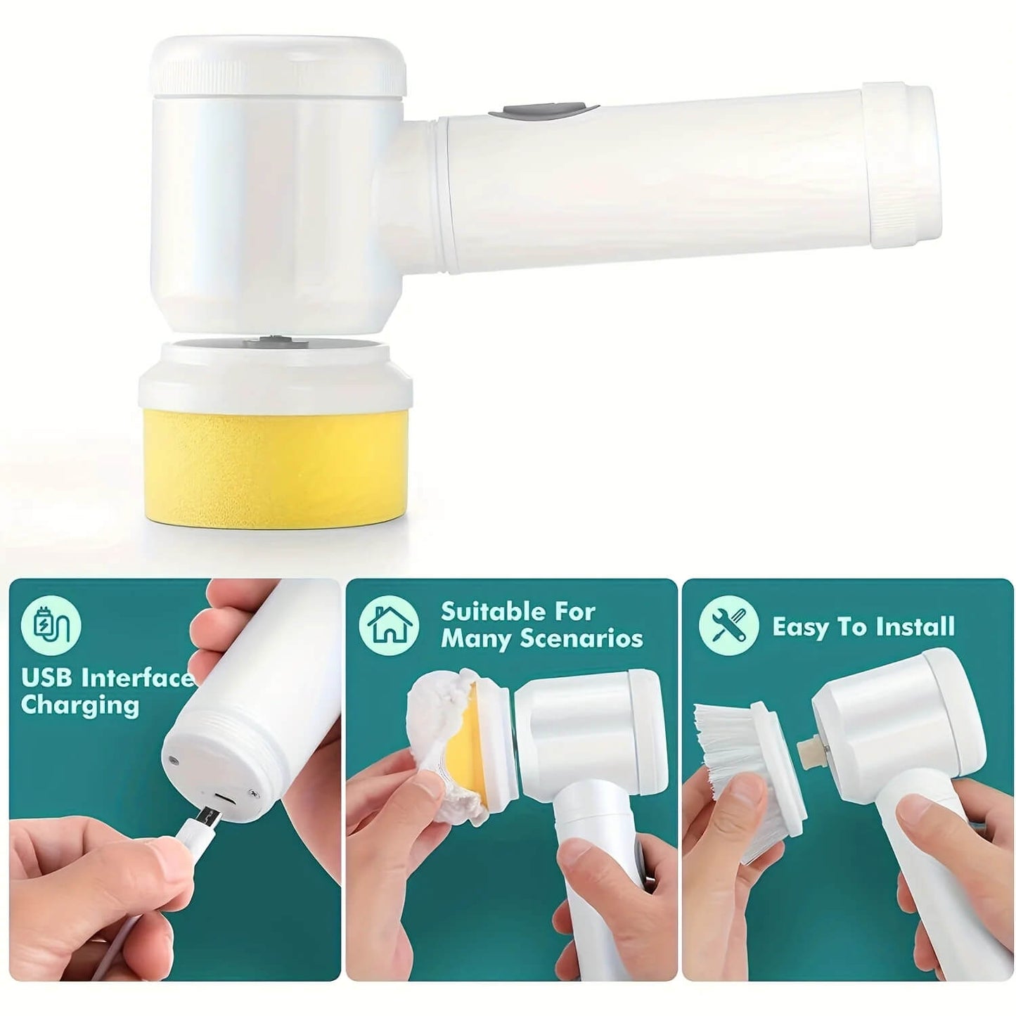 🧼 Power Spin Brush – Easy Cleaning for Bathroom, Kitchen & More