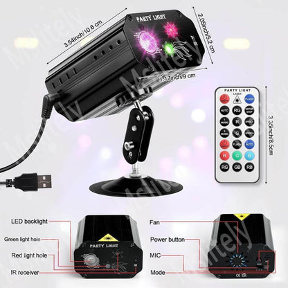 🎉✨ All-Aluminum One-Body Party Disco Light 🎶💡 With Remote Control & USB Power 🔌 Perfect for Party, Birthday, Wedding, Holiday, Christmas & Halloween 🎊🕺 Light Up Every Celebration! 🌈💥