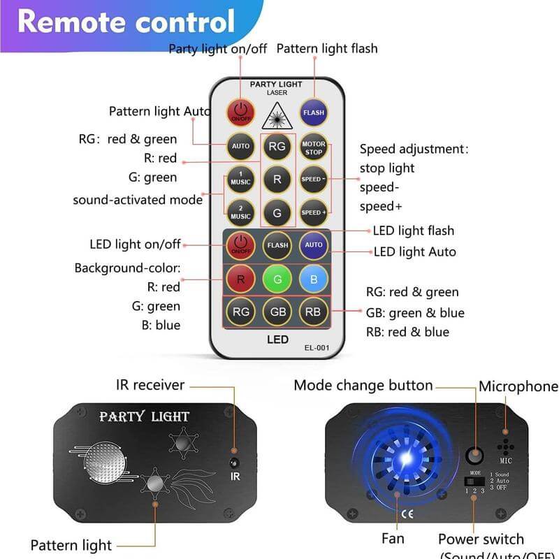 🎉✨ All-Aluminum One-Body Party Disco Light 🎶💡 With Remote Control & USB Power 🔌 Perfect for Party, Birthday, Wedding, Holiday, Christmas & Halloween 🎊🕺 Light Up Every Celebration! 🌈💥
