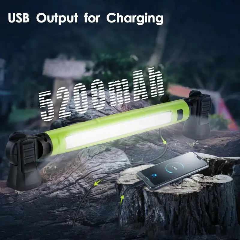 🔦💥 3000LM Work Light Flashlight — 5200mAh Rechargeable 🔋 | Magnetic Base 🧲 + Hanging Hooks 🪝 | Underhood & Garage Lighting 🚗🏚️ | Waterproof & Durable 💧 | Emergency Ready ⚡