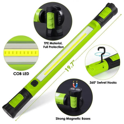 🔦💥 3000LM Work Light Flashlight — 5200mAh Rechargeable 🔋 | Magnetic Base 🧲 + Hanging Hooks 🪝 | Underhood & Garage Lighting 🚗🏚️ | Waterproof & Durable 💧 | Emergency Ready ⚡