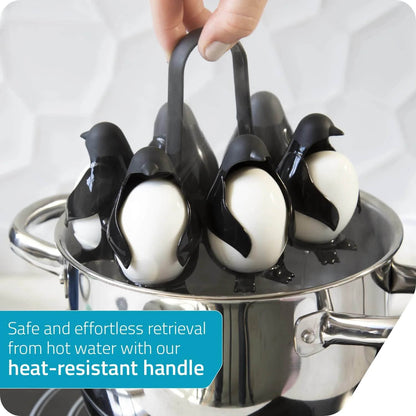 🐧 Egguins 3-in-1 Penguin Egg Rack—Boil Eggs, Store Eggs, Heat-Resistant Handle Design