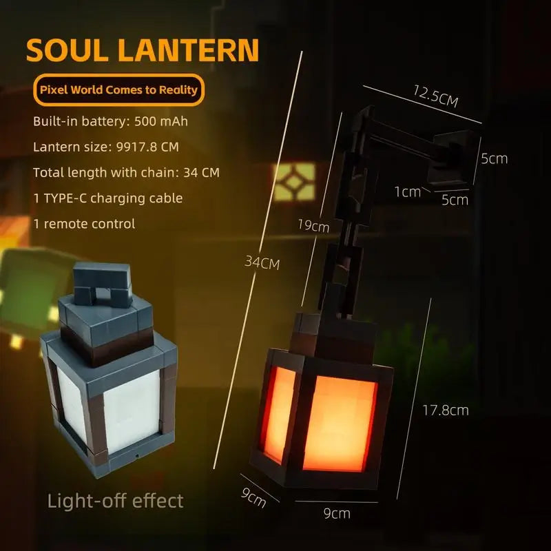 🎮✨ DIYCOM Funny Pixel Soul Lantern Night Lamp 🌈💡16-Color RGB Changing Light 🔋 Rechargeable | 🎛️ Remote Control | 🕹️ Handmade Pixel Design 🎃🎉