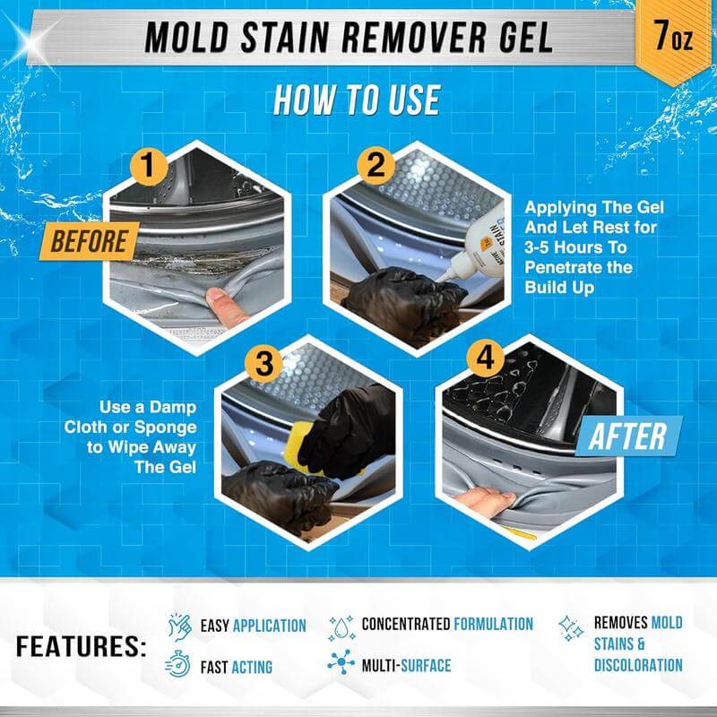 🧼✨ Mold Stain Remover Gel Cleaner 💪🧽 Heavy-Duty Cleaning Power for Washing Machine Seals, Showers & Grout 🚿🫧 Deep Clean Formula – Eliminates Tough Stains & Odors Fast! 🧴💥