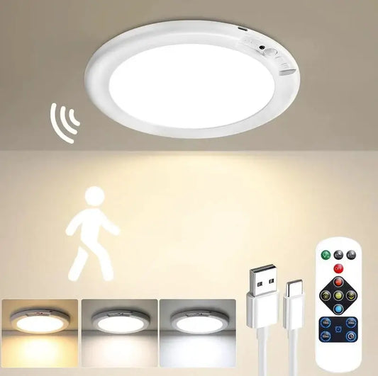 💡✨ Rechargeable Motion Sensor Ceiling Light📡 Motion Sensor + 🎮 Remote Control🧲 Magnetic & 🔌 Wireless Installation