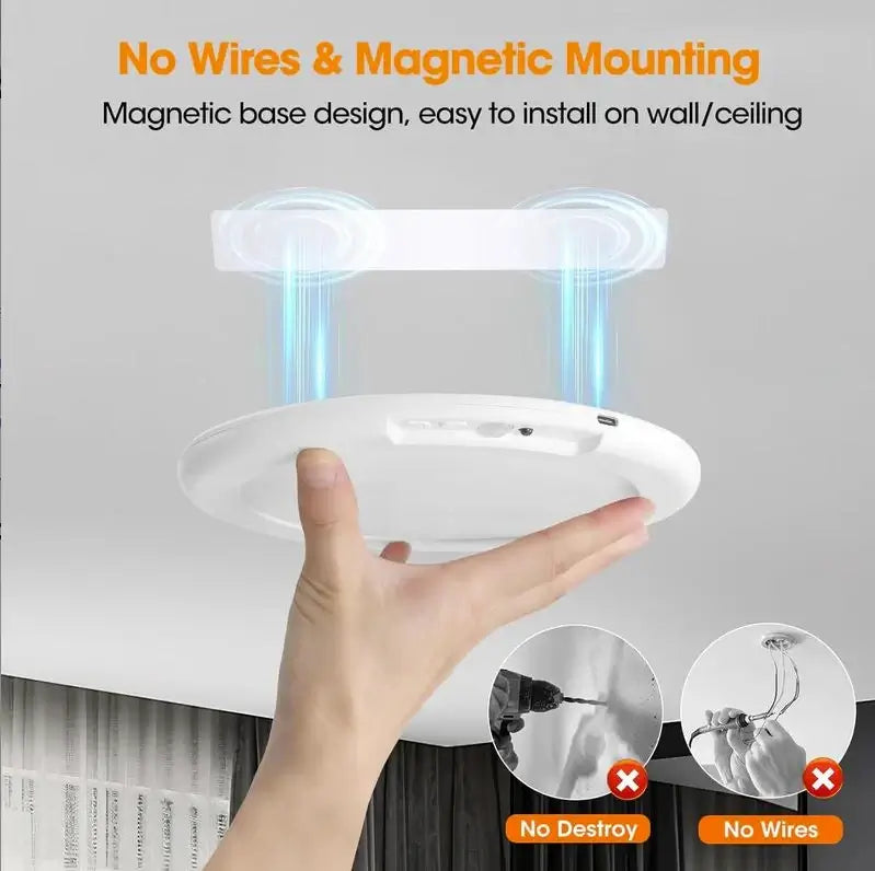 💡✨ Rechargeable Motion Sensor Ceiling Light📡 Motion Sensor + 🎮 Remote Control🧲 Magnetic & 🔌 Wireless Installation