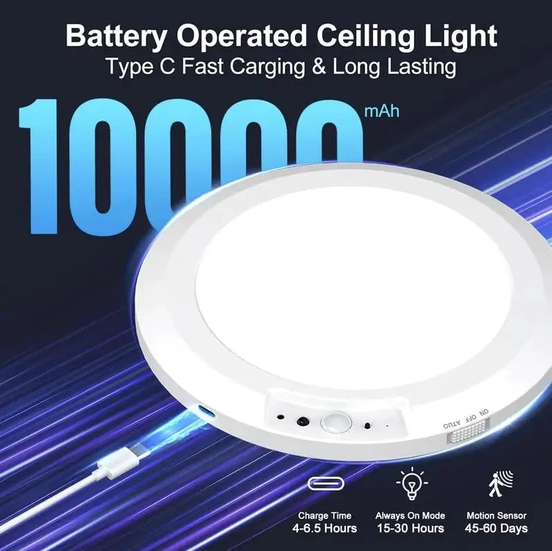 💡✨ Rechargeable Motion Sensor Ceiling Light📡 Motion Sensor + 🎮 Remote Control🧲 Magnetic & 🔌 Wireless Installation