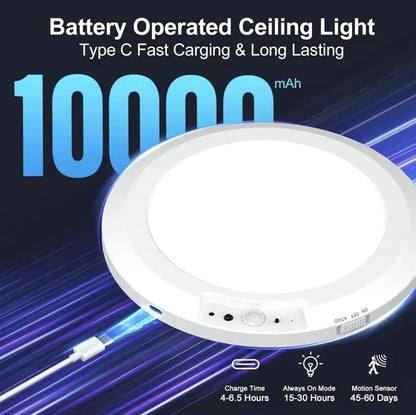 💡✨ Rechargeable Motion Sensor Ceiling Light📡 Motion Sensor + 🎮 Remote Control🧲 Magnetic & 🔌 Wireless Installation
