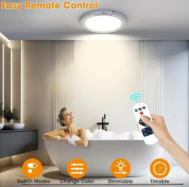 💡✨ Rechargeable Motion Sensor Ceiling Light📡 Motion Sensor + 🎮 Remote Control🧲 Magnetic & 🔌 Wireless Installation