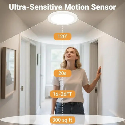 💡✨ Rechargeable Motion Sensor Ceiling Light📡 Motion Sensor + 🎮 Remote Control🧲 Magnetic & 🔌 Wireless Installation