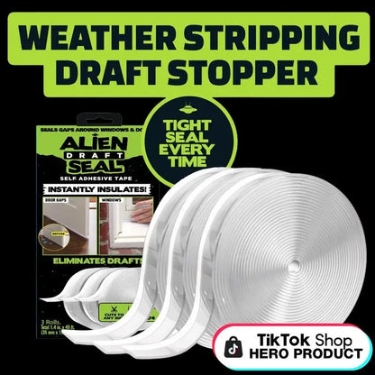 🚪❄️ Draft Seal Insulation Tape 🔒Self-Adhesive Silicone Weather Stripping 🌬️🪟 | Under-Door Draft Stopper 🚫 | Bottom & Side Sealing for Energy Saving ♻️💡