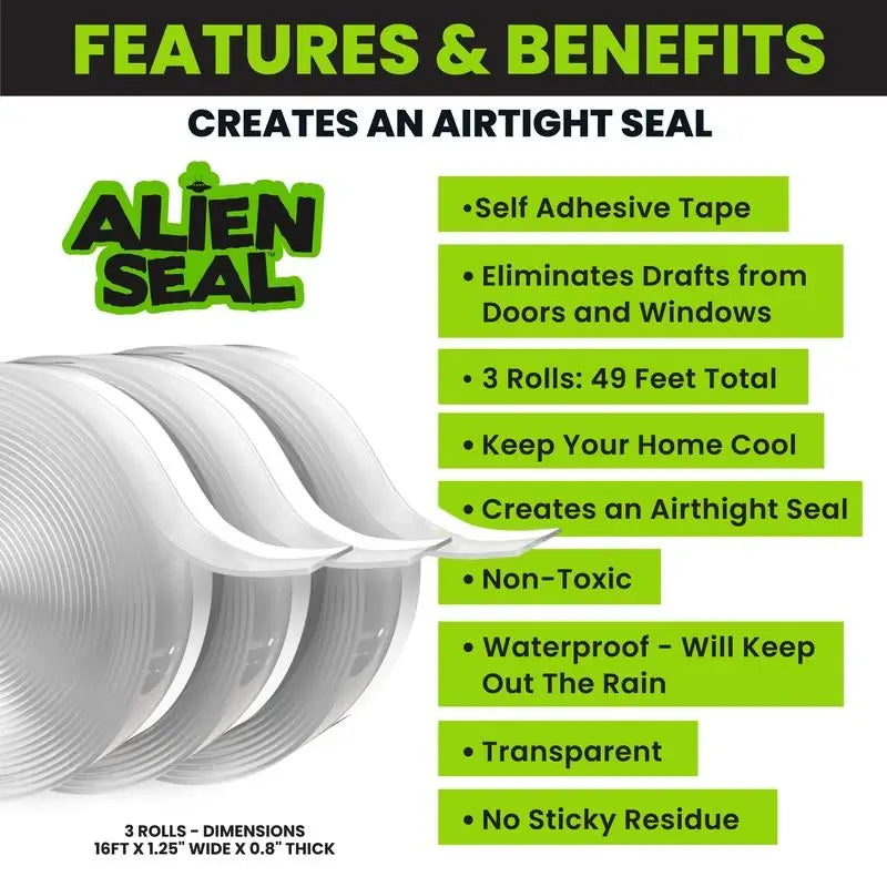 🚪❄️ Draft Seal Insulation Tape 🔒Self-Adhesive Silicone Weather Stripping 🌬️🪟 | Under-Door Draft Stopper 🚫 | Bottom & Side Sealing for Energy Saving ♻️💡