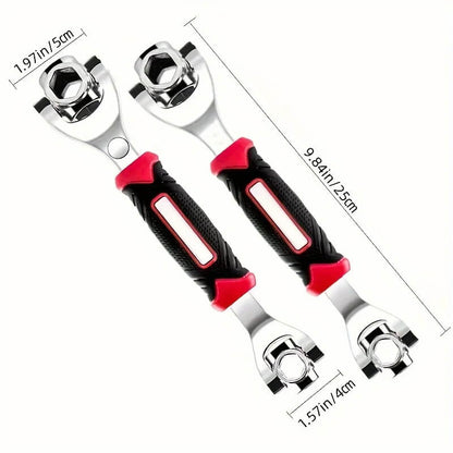 🛠️🔥52-in-1 360° Adjustable DIY Hand Tool Socket Wrench Set ⚙️ 8–19mm Metric 🔩 Perfect for Every Repair!