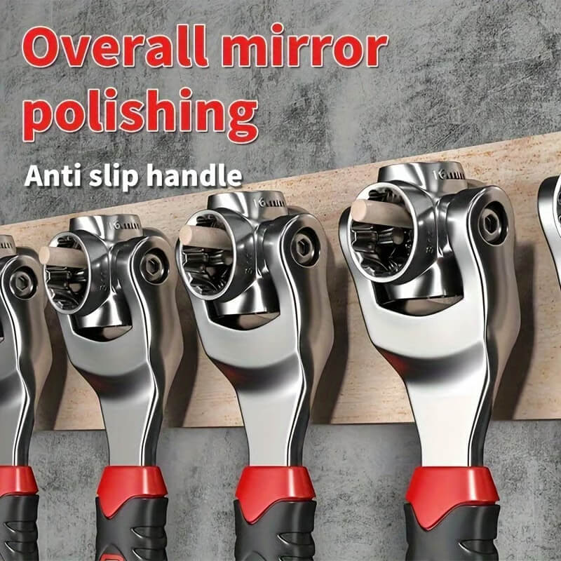 🛠️🔥52-in-1 360° Adjustable DIY Hand Tool Socket Wrench Set ⚙️ 8–19mm Metric 🔩 Perfect for Every Repair!