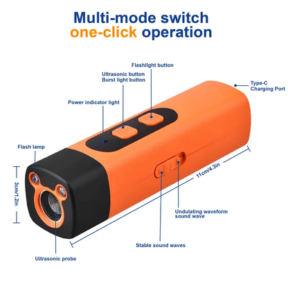 🐶Special price $13.99!🦮Professional Sonic Emitters Dog Training Tool Dog Bark Deterrent Device with LED Flashlight