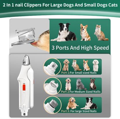 🐱Special price $19.99!🐈2-in-1 Dog Nail Grinder & Clipper for Large, Medium, Small Dogs & Cats
